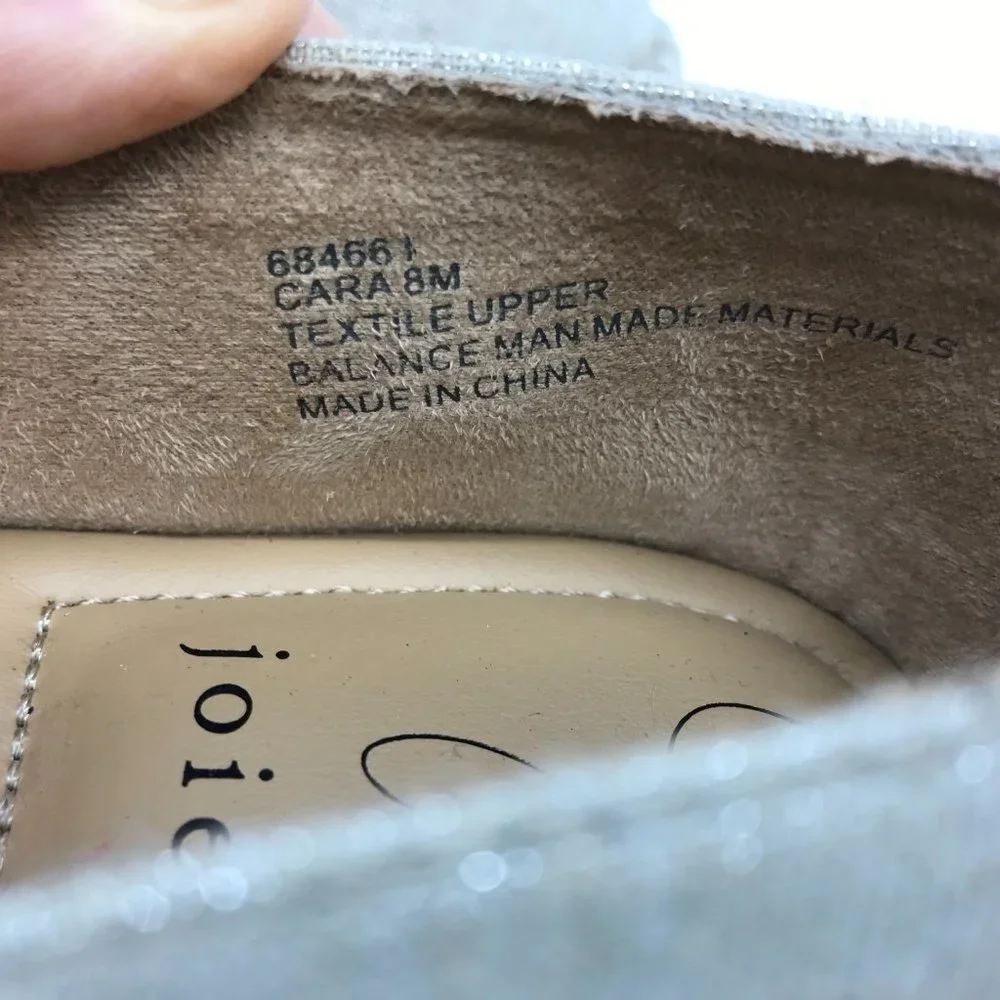 JOIE Cara Womens 8M Platform Espadrilles Tan & Silver Fabric Memory Foam - Picture 7 of 10